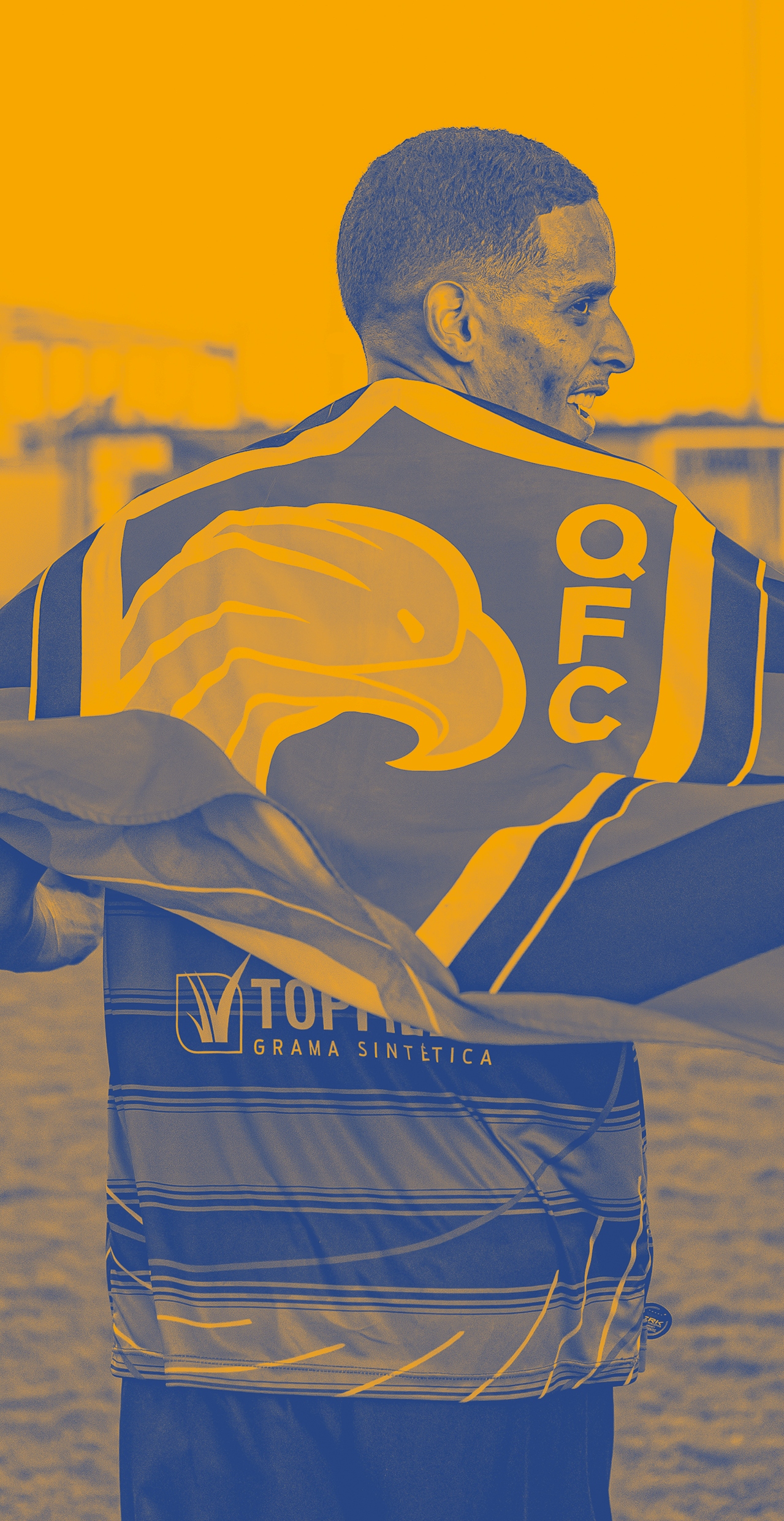 Jogador do QFC com camisa